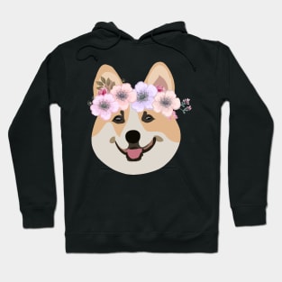 Cute Corgi with crown of flowers Hoodie